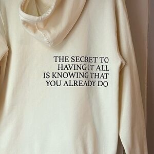 Cream Hoodie with Inspirational Quote